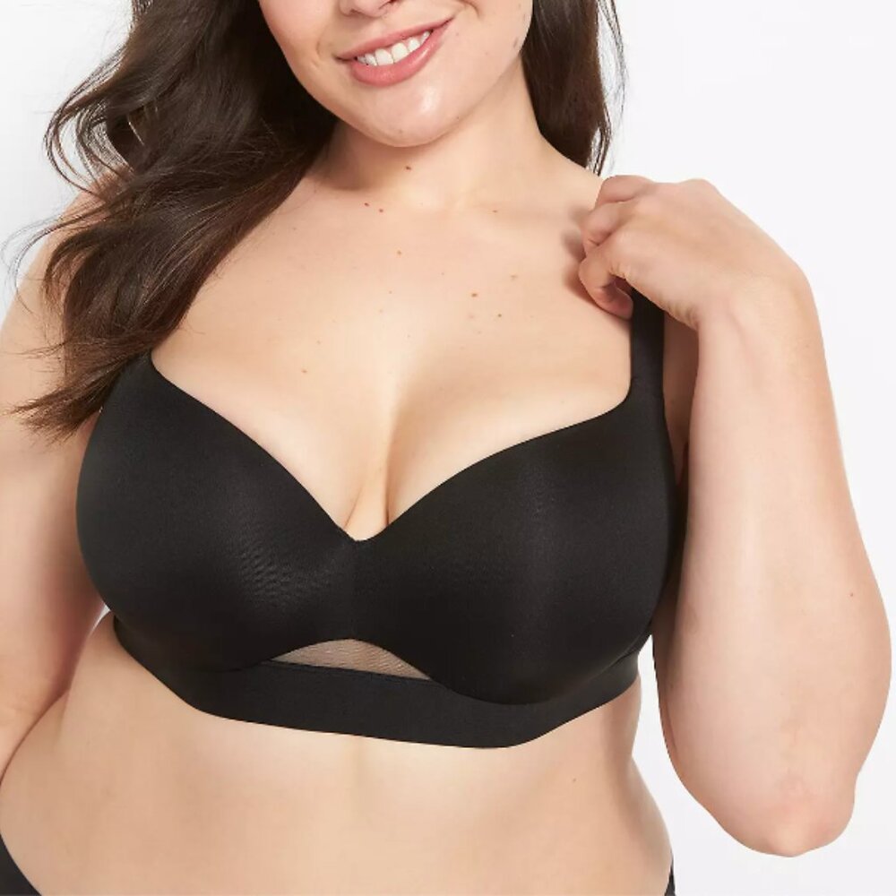 Lane Bryant Cacique Comfort Bliss Lightly Lined Balconette Bra - BLACK 36J NWT